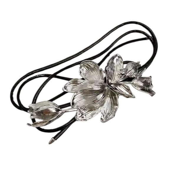 New ANTHRO X 8 Other Reasons Floral Flower 3d Cord Adjustable Leather Wrap Belt - Picture 4 of 8